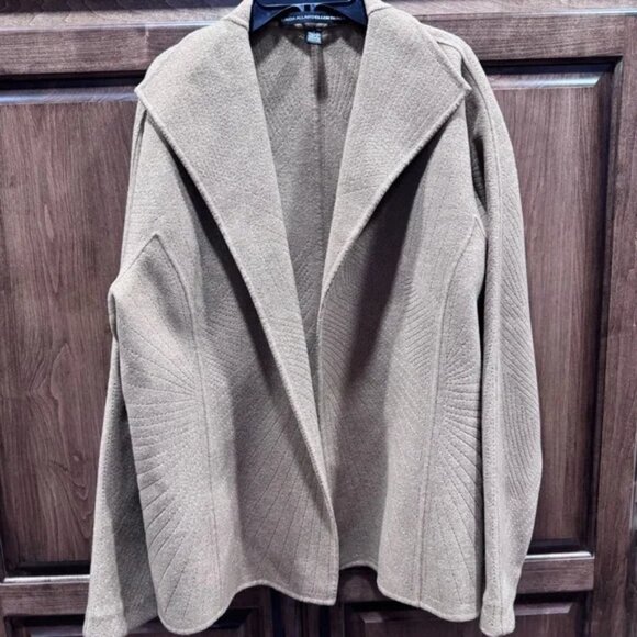 Cream Ellen Tracy Linda Allard‎ wool coat. Size 16 - Picture 1 of 7